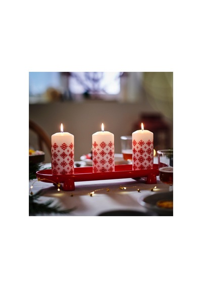Ikea Vinterfint Mum Tabağı 42x13x4.5 Cm Kırmızı