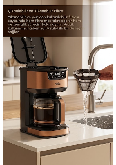 Scm-9040 Otomatik Zaman Ayarlı Xl 14 Fincan Filtre Kahve Makinesi Dijital Göstergeli