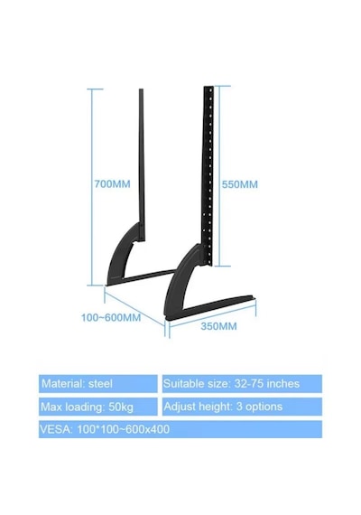 32-75'' Evrensel Masaüstü Tv Lcd Led Standı Ayarlanabilir Çelik Sabit Ekran Tv Standı