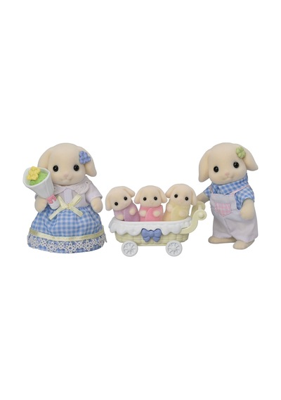 Sylvanian Families Flora Tavşan Ailesi 5'li Figür Seti Üçüz Bebekli 5735