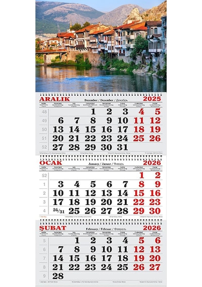 2026 Yılı Gemici Takvimi-yalıbolu Evleri Amasya