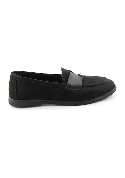 Bambi Siyah Nubuk Hakiki Deri Kadın Loafer Ayakkabı K01821097401
