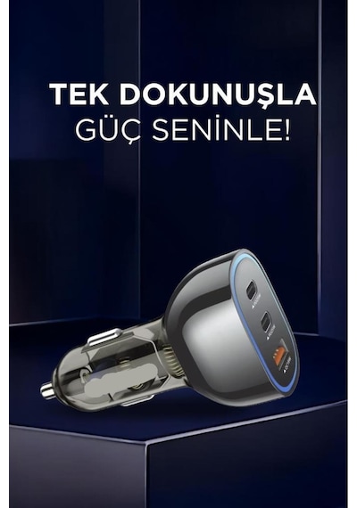 68w Usb Ve Type-c Girişli Çakmaklık Süper Hızlı Şarj Destekli Araç Şarj Aleti