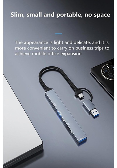 Type-c/usb Multi Girişli Kart Okuyucu Çevirici Sd/tf - 1xusb 3.0