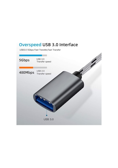 USB 3.0 OTG To Type C + Micro USB Data Şarj Çevirici Dönüştürücü