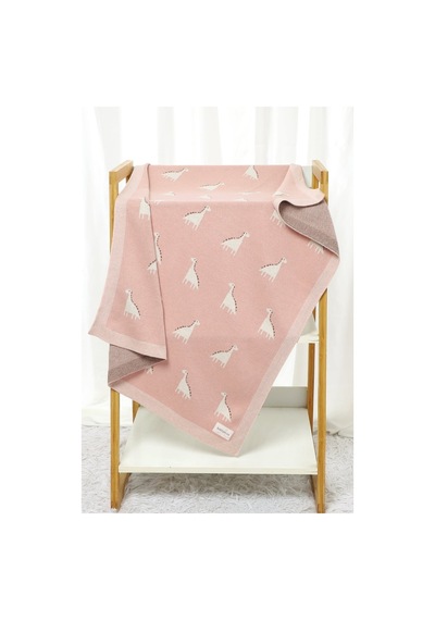 Kız Ve Erkek Bebek Için Triko Örgü Bebek Battaniyesi 85cm X85cm Pembe Dino Pembe3 Pembe3