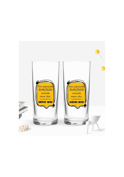 Bk Gift Kişiye Özel İsimli Dtf Rakı Sözleri Mottolu İkili Rakı Bardağı Seti-11, Arkadaşa Hediye, Sevgiliye Hediye Kobitmeyencom30242 Bk Gift