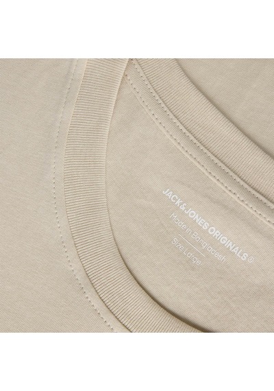 Jack & Jones Jack&jones Down Crew Neck Erkek Bej Yuvarlak Yaka Tişört Bej