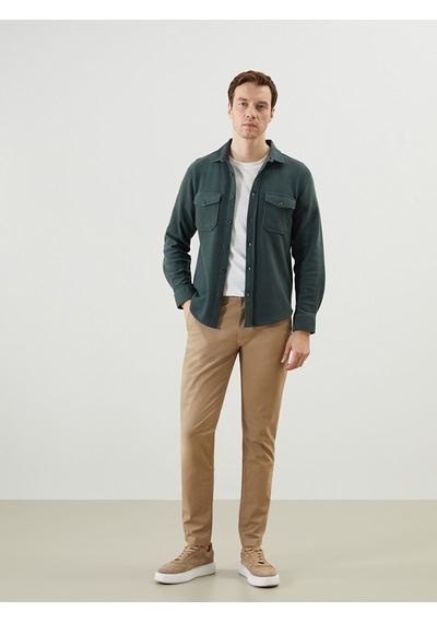 Lcwaıkıkı Classic Haki Slim Fit Uzun Kollu Erkek Gömlek