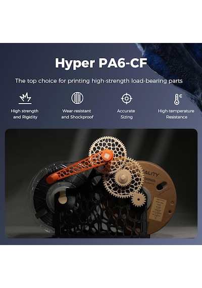 Creality Pa6-cf Siyah - Karbon Fiber Takviyeli Naylon Filament 1.75 Mm / 1 Kg