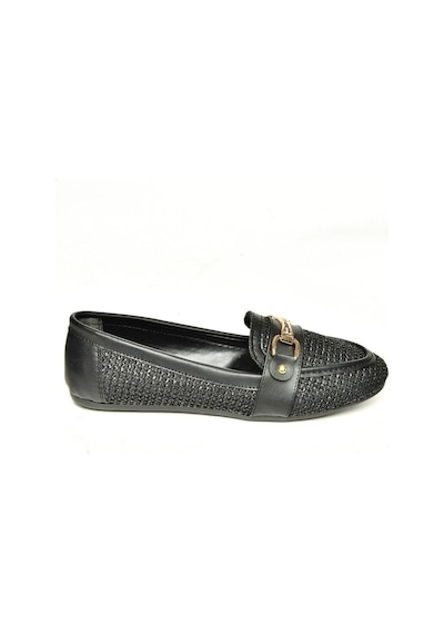 Fox Shoes U250029017 Siyah Hasır Kadın Babet Siyah-hasir Siyah