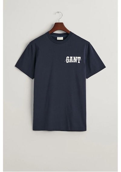Gant Saf Pamuk Regular Fit Bisiklet Yaka Erkek Tişört 433.l Lacivert