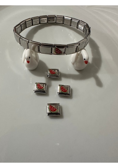 Karpuz Dilimi İtalyan Bileklik Charmı Sadece Charm Gönderilir Kırmızı