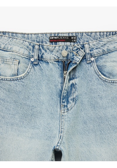 Koton Normal Bel Pamuklu Vintage Straight Fit Jean Pantolon Petrol 6wam40018ıd PETROL Koton Normal Bel Pamuklu Vintage Straight Fit Jean Pantolon Petrol 6wam40018ıd PETROL