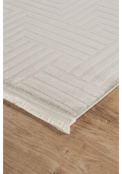 Mariesse Home Jasmine Serisi Bambu Dokulu Modern Sık Dokuma Koridor Kesme Yolluk Dokuma Makine Halısı E506 Gri