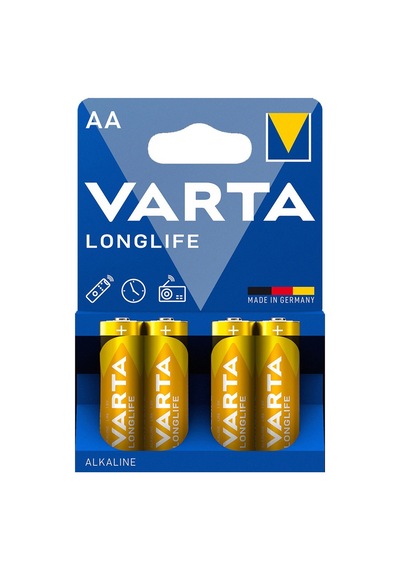 Varta Longlife Aa Kalem Pil 4'lü Paket Alkalin - 4 Adet Tarı Beyaz