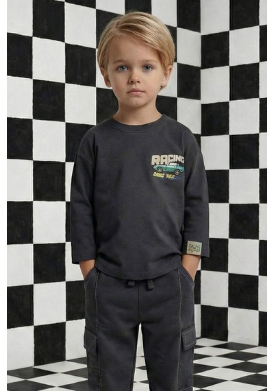 Defacto Erkek Bebek Oversize Geniş Kalıp Bisiklet Yaka Slogan Baskılı Uzun Kollu Tişört G6136a526spar126 Antrasit-ar126 Defacto Erkek Bebek Oversize Geniş Kalıp Bisiklet Yaka Slogan Baskılı Uzun Kollu Tişört G6136a526spar126 Antrasit-ar126
