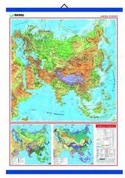 Asya Fiziki Haritası Kaplamalı