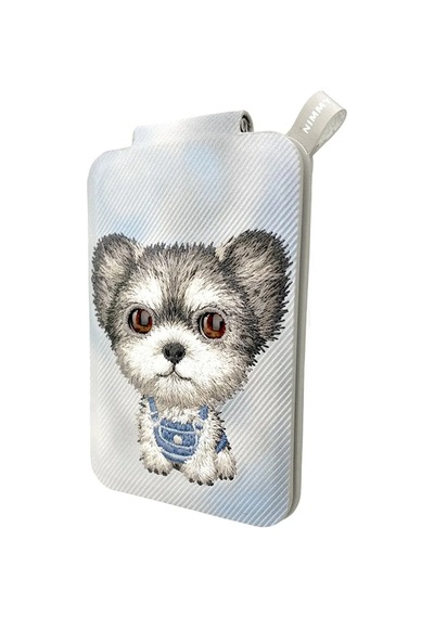 Magsafe Uyumlu Değiştirilebilir Manyetik 3d Göz, Nakışlı Kartlık & Stand - Mavi Yorkshire Terrier