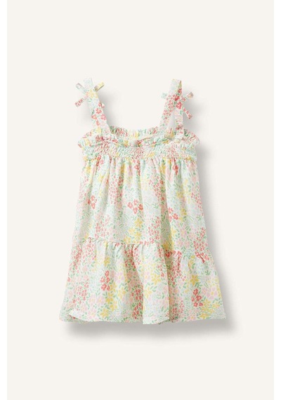 Defacto Floral Askılı Elbise Kız Bebek H8454a526hswt47 Beyaz-wt47