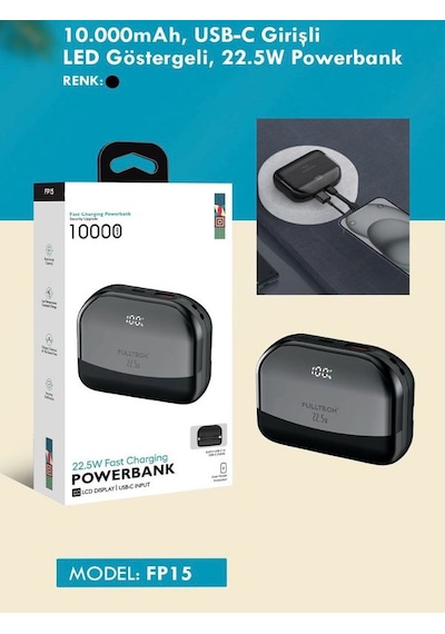 Deanb FP15 10000 mAh h 22.5W Hızlı Şarj Usb-c Giriş Lcd Gösterge Taşınabir Şarj Cihazı
