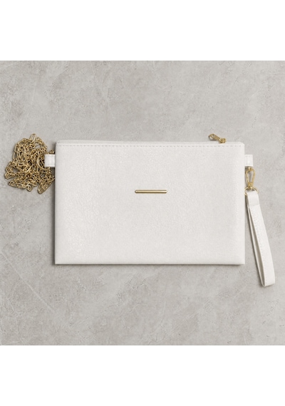 Nealirsanall.com Kadın Zincir Askılı Portföy Çanta - Gold Detaylı Bilek Askılı Clutch Çanta Siyah