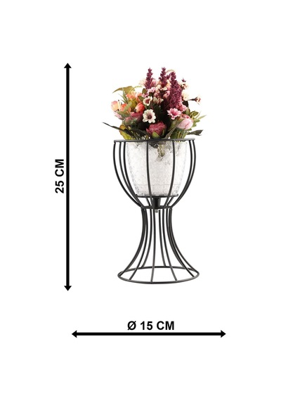 Anafor Saksılık Siyah 25 Cm Şeffaf Saksı