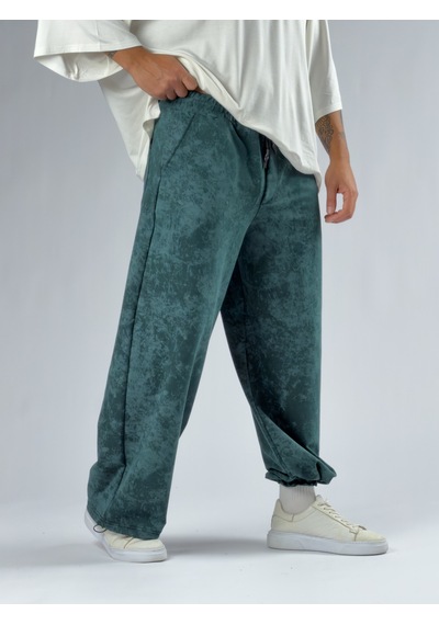 Cocopelli Paça Ayarlamalı Desenli Yeşil Erkek Baggy Pantolon Coc3355