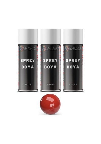 3 Adet Ral 3000 Ateş Kırmızı Sprey Boya 400 Ml.