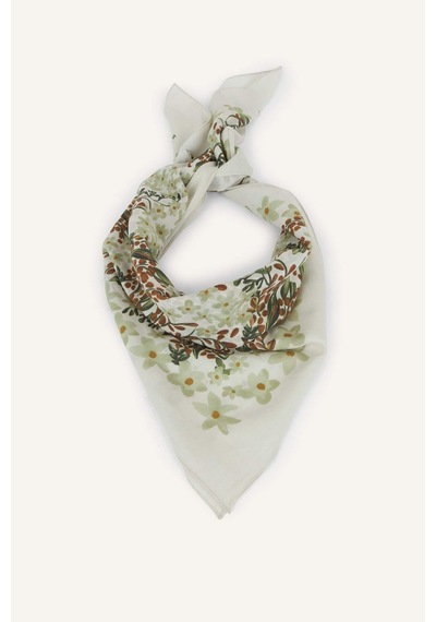 Defacto Manuka X Defacto Kadın Çiçek Desenli Pamuklu Bandana H9061ax26smwt1 Beyaz-wt1