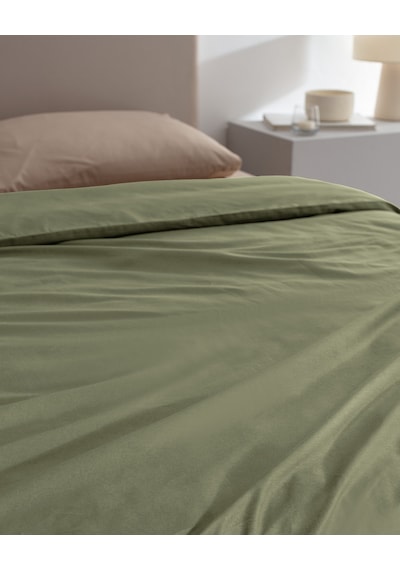 Madame Coco Manon King Size %100 Pamuk Ranforce Düz Nevresim - Haki 8684427057193 Çok Renkli