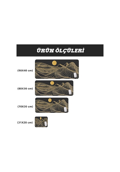 Gamer Mouse Pad 90x40 Mouse Pad Xxl Büyük Oyuncu Mousepad Black Moon, 90x40 Cm 3mm Kalınlık