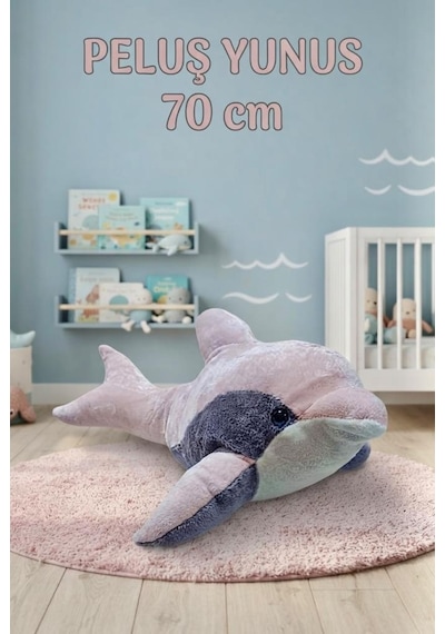 Pembe Yunus Balığı 70cm Sevimli Konforlu: Peluş Uyku Yastığı Ve Sarılma Arkadaşı Dekoratif Oyuncak