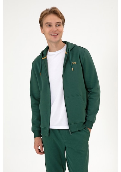 U.S. Polo Assn. Erkek Regular Fit Koyu Yeşil Şardonlu Örme Hırka 50313755-VR079