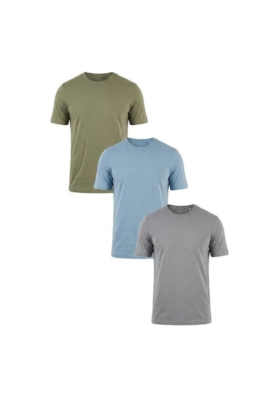 Buratti Pamuklu Regular Fit Bisiklet Yaka 3'lü Paket T Shirt Erkek T Shirt 59020204s3 Vizon Yeşil-mavi-açık Gri
