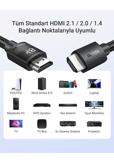 Ugreen 8k Hdmı Görüntü Aktarma Kablosu, 5 Metre, 40182