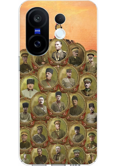 Vivo X200 Fe Uyumlu Atatürk Ve Kurtuluş Savaşı Komutanları Baskılı Silikon Kılıf Renkli