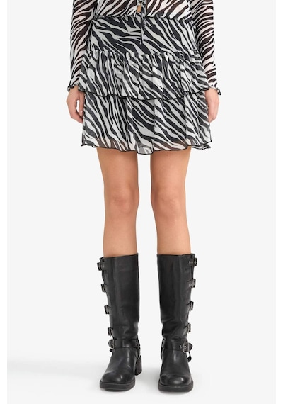 Defacto Coool Zebra Desenli Normal Bel Tül Mini Etek G3389ax25aubk81 Siyah