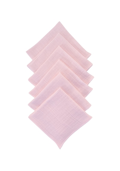 Bürümcük 25x25cm Bebek Ağız Bezi Ter Bezi 6'lı Pmb Pembe