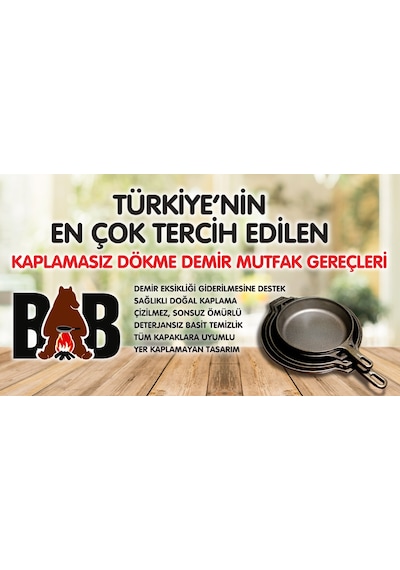 Dökümcü baba Kaplamasız Döküm Tava 26 CM (ham/pre-seasoned)