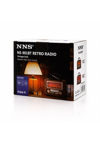 Usb Şarjlı - Şömine İbreli Fm Radyo Retro Mp3 Usb - Tf Player Speaker Ns-901bt 5250