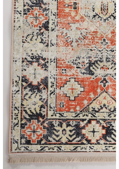 Blghome Dokuma Tabanlı Dijital Baskı Halı Blg3812 Gri - Kırmızı