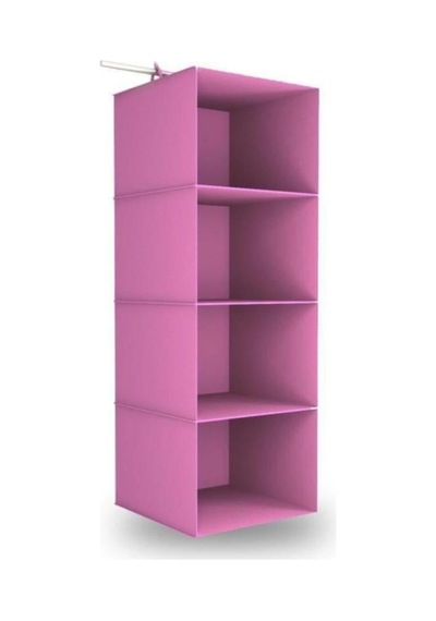 4 Katlı Katlanabilir Dolap İçi Düzenleyici Raf Seti, Çorap Kravat Giysi Organizeri, 2 Adet Pembe - 917003916 Pembe