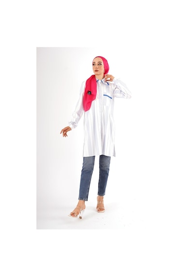 Fatma Sezen Mavi Çizgili Tunik Çok Renkli