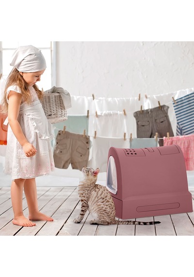 Nrzsnt Imac Zuma Torbalı Kapalı Kedi Tuvaleti Pembe 56x40x42,5cm