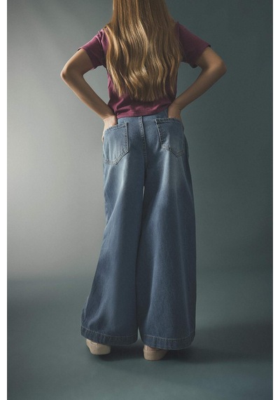 Defacto Wıde Leg Jean Pantolon Kız Çocuk G9426a826smnm39 Mavi-nm39