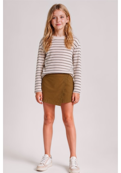 Esila Kids Kız Çocuk Gabardin Şort Etek Günlük Rahat Ve Şık Çocuk Şort Etek Modeli Hardal
