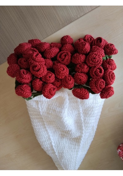 Kırmızı Gül Buketi Battaniye Koyu Kırmızı