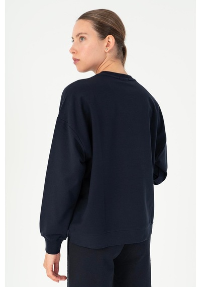 Maraton Oversize Kadın Bisiklet Yaka Açık Lacivert- Sweatshirt Açık Lacivert-