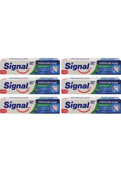 Signal Çürüklere Karşı Nane Ferahlığı Diş Macunu 100 ML x 6